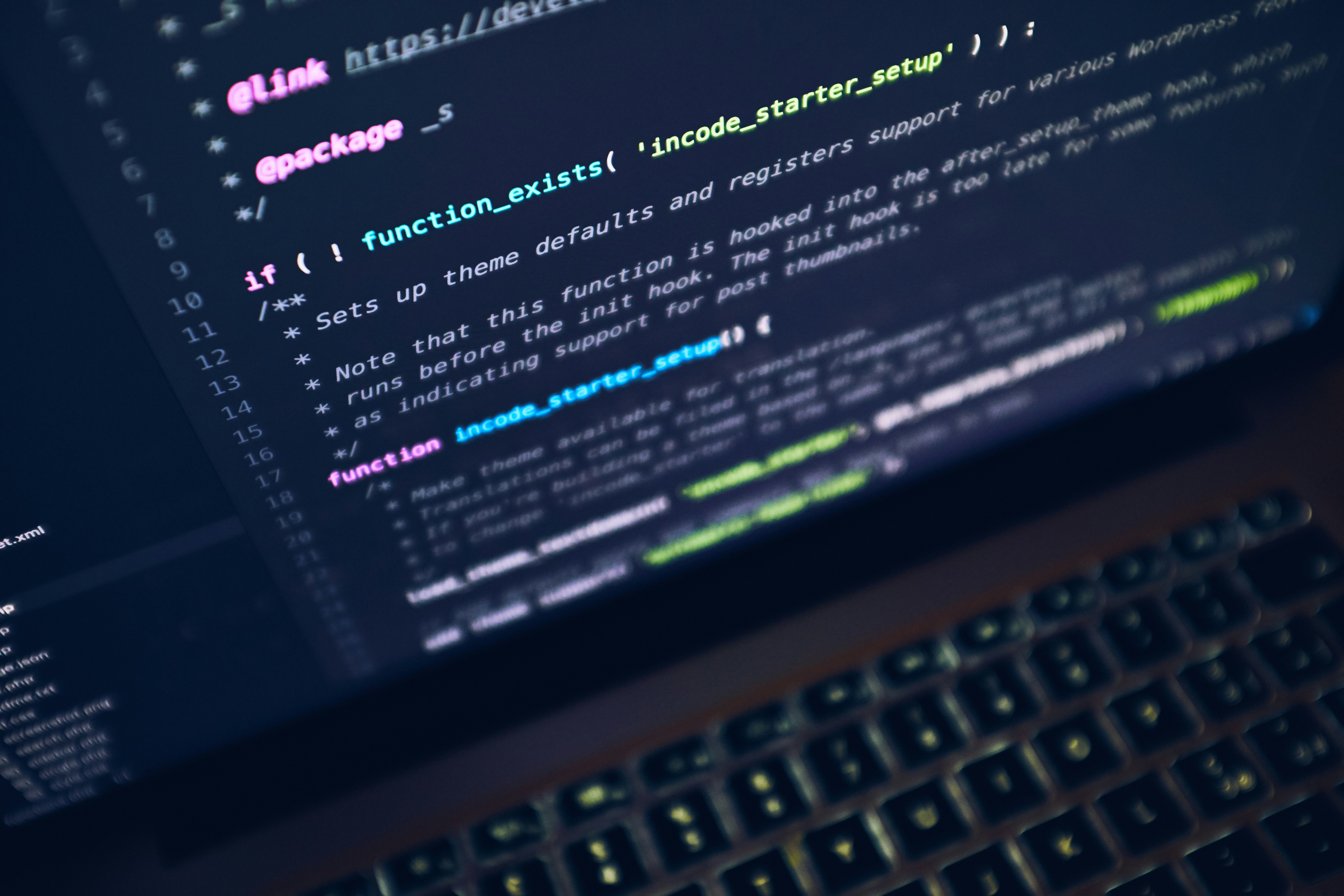 Codes written on laptop